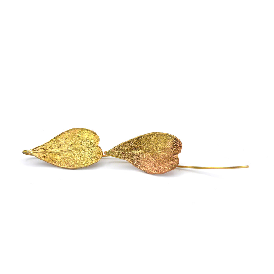 Large jasmine leaf earrings