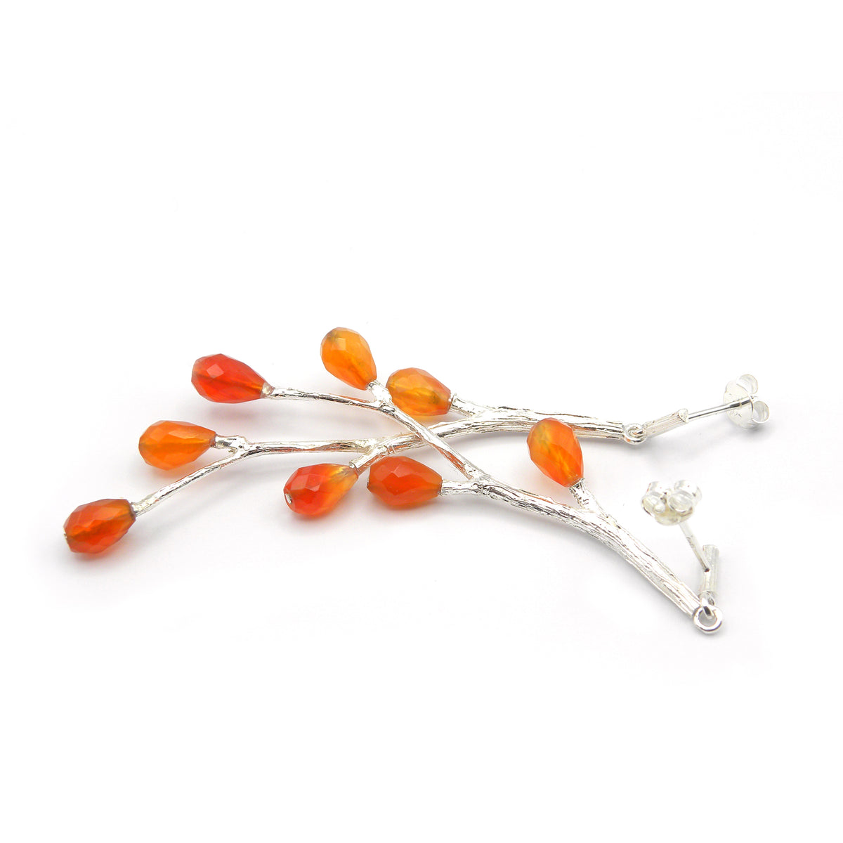 Branch and carnelian earrings