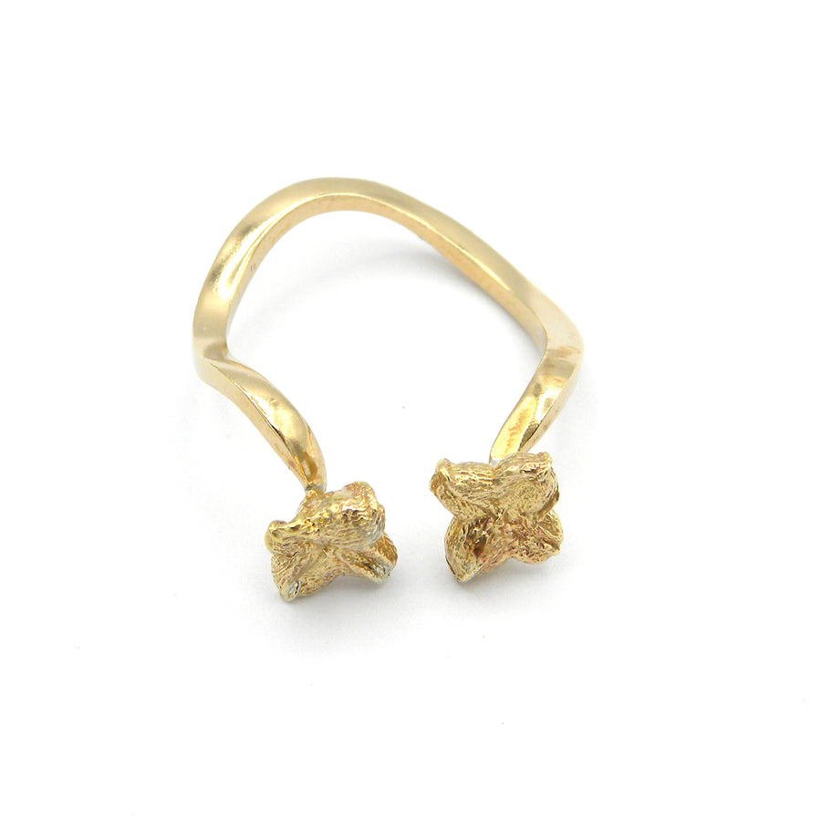 Anello bronzo con bacche fiore