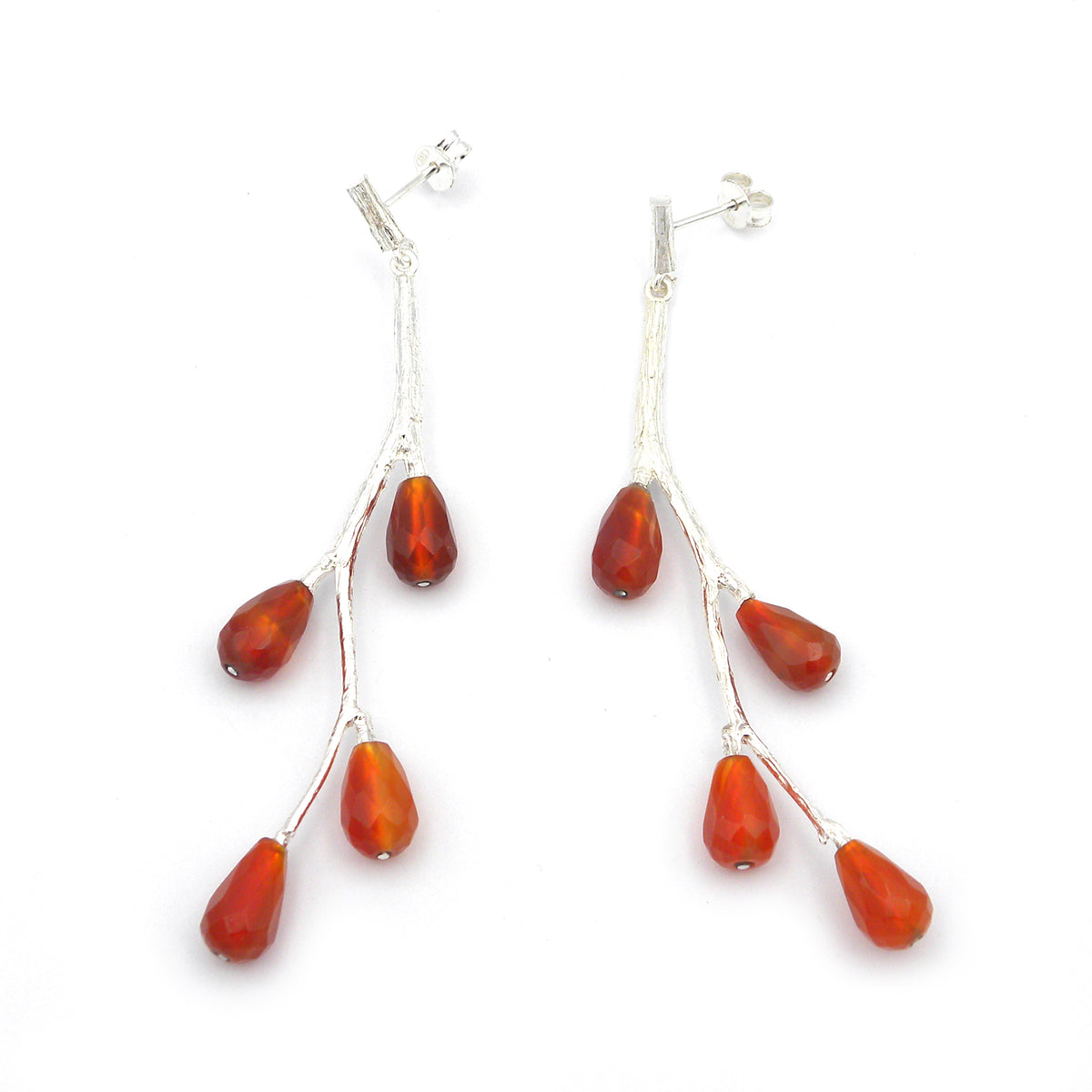 Sprig large carnelian orange earrings