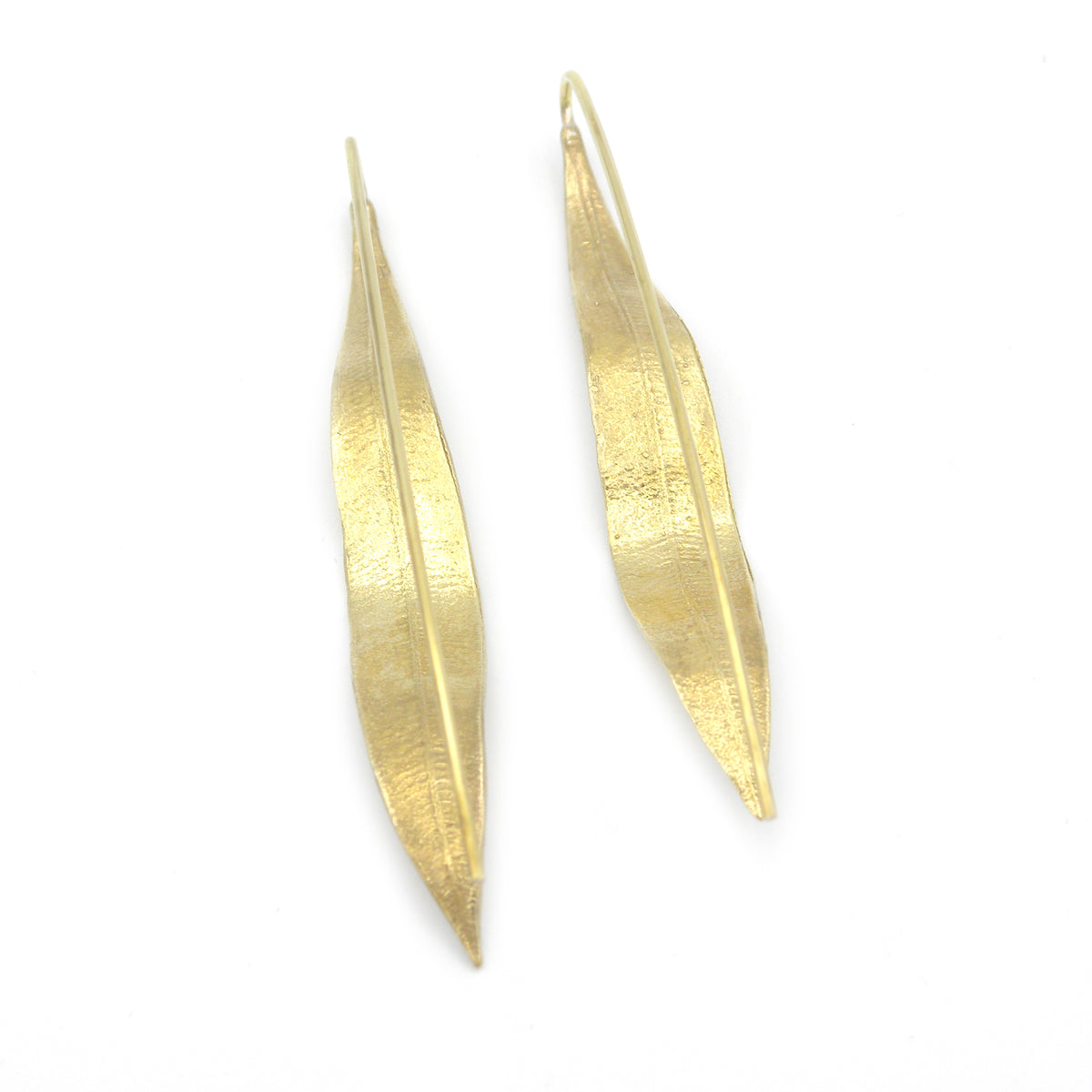 Eucaliptus long leaf earrings