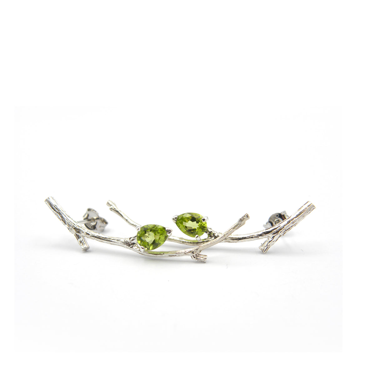 Orecchini rametti con gocce di peridoto