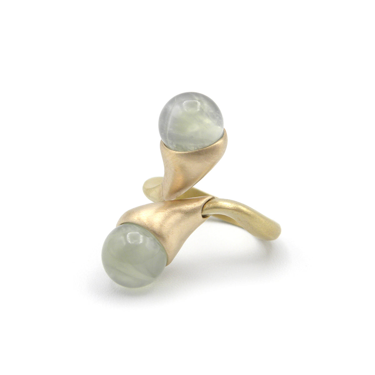Green Prehnite Cones Ring