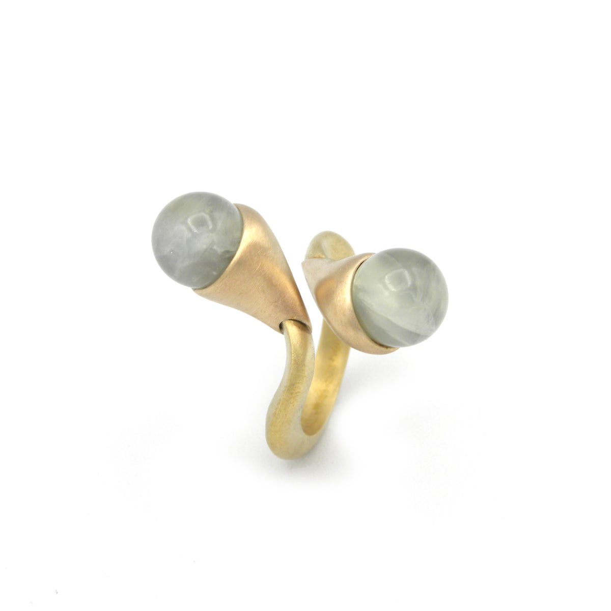 Green Prehnite Cones Ring