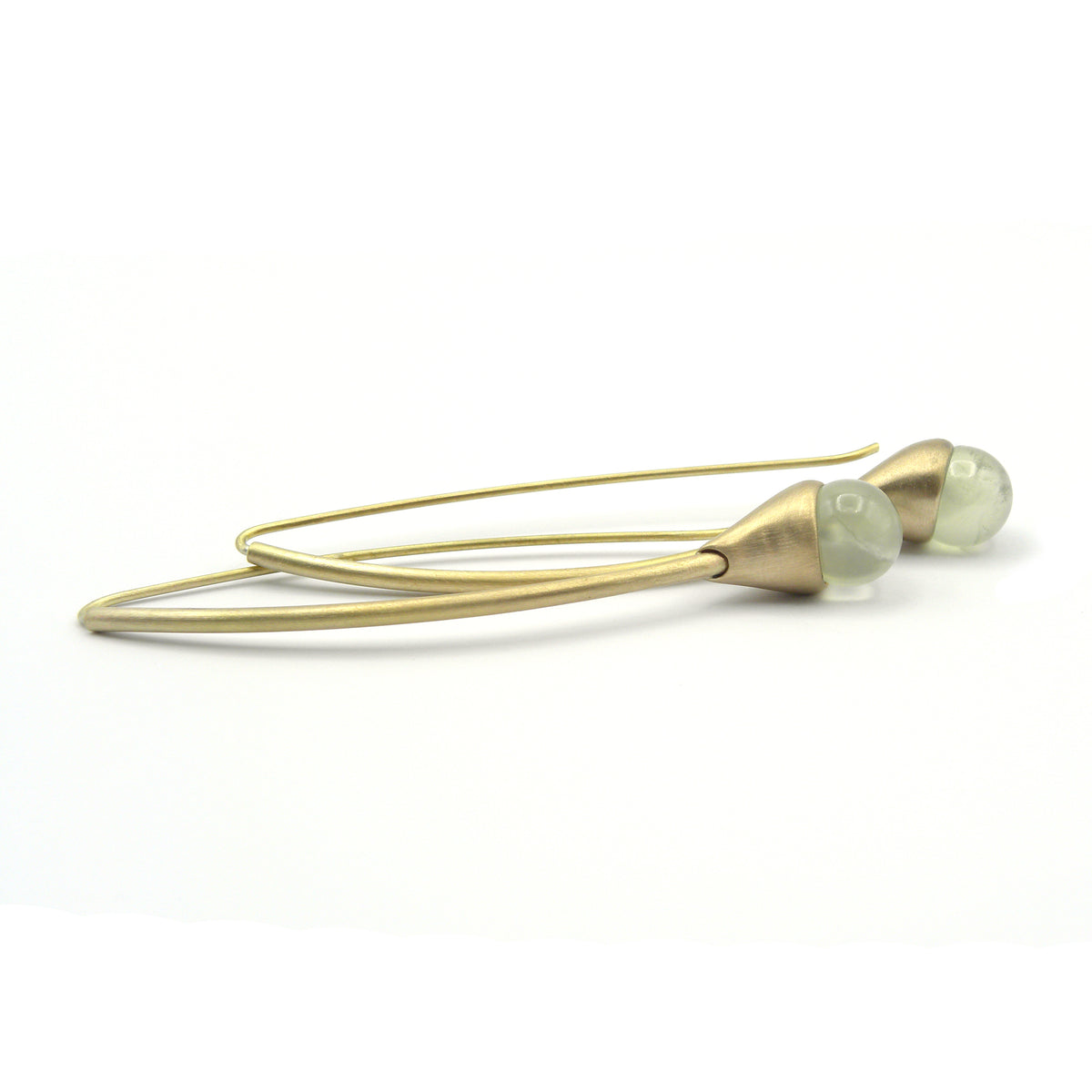 Green Prehnite Cones Earrings