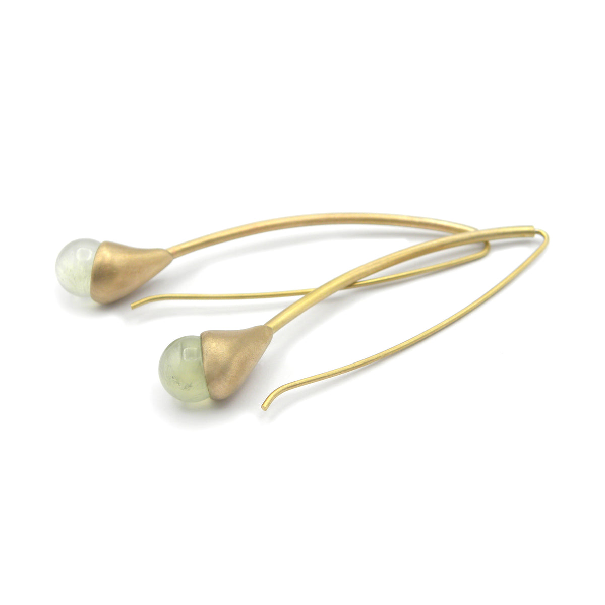 Green Prehnite Cones Earrings