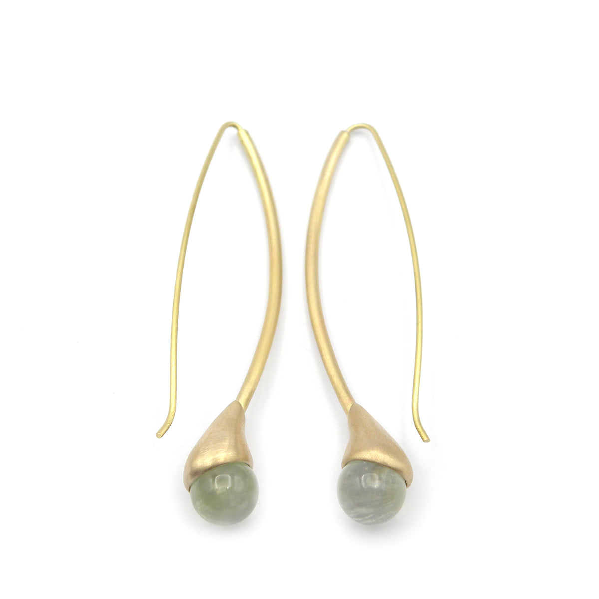 Green Prehnite Cones Earrings