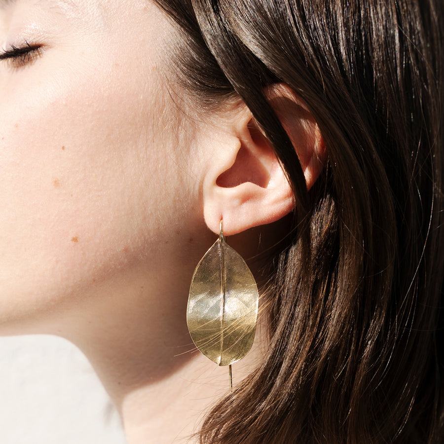 Cherry leaf earrings