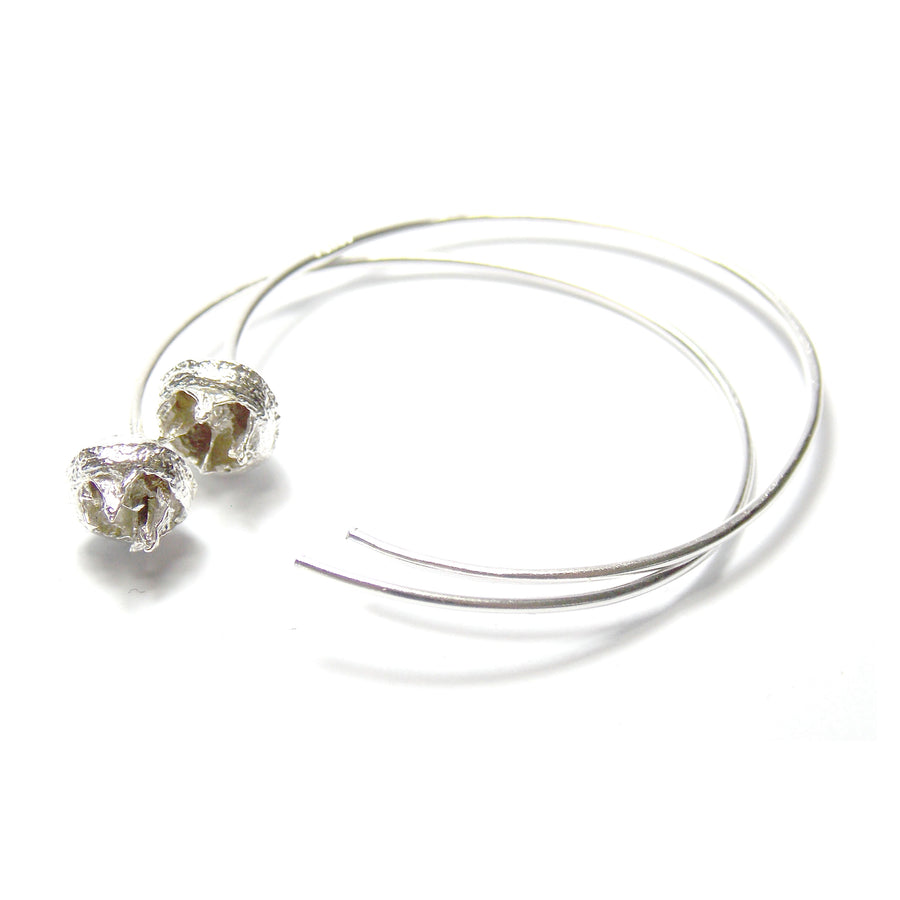 Simona Materi; Contemporary jewels and sculpture; Supernatural woman; earrings; silver